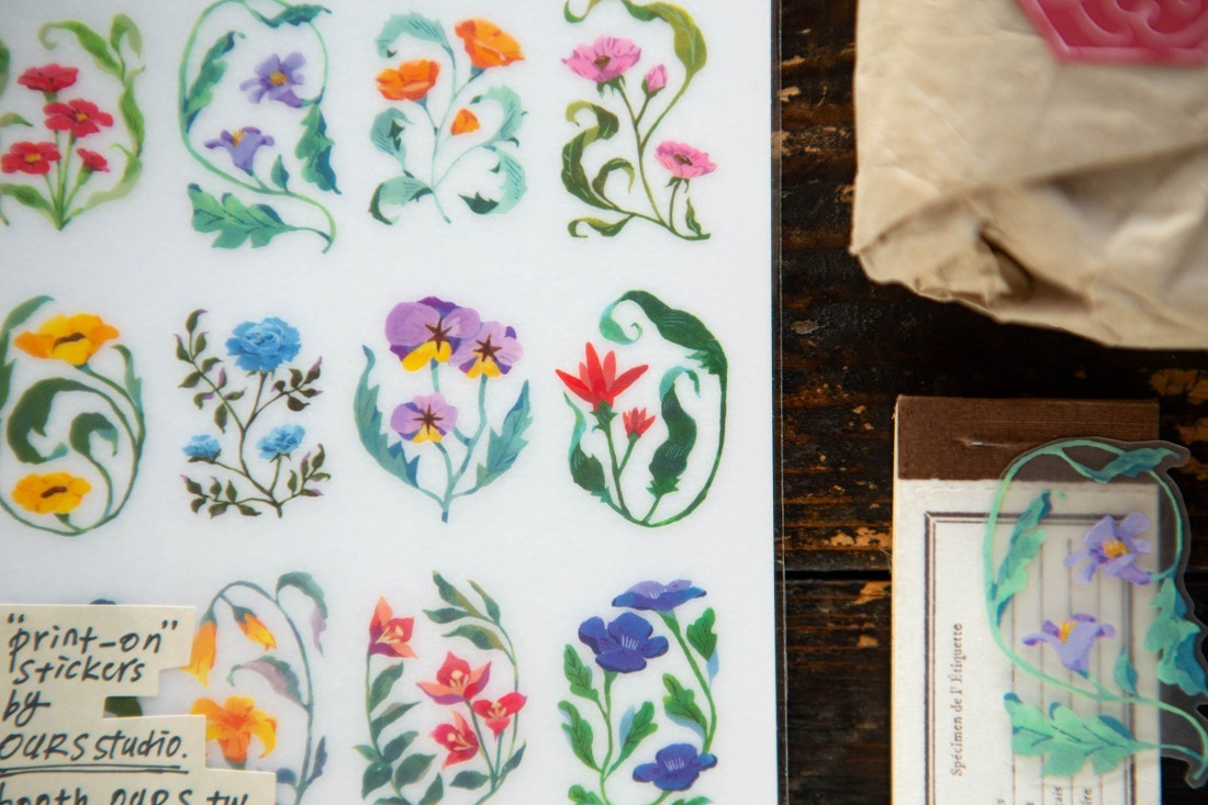 花草帳 轉印貼紙｜OURS 森林好朋友