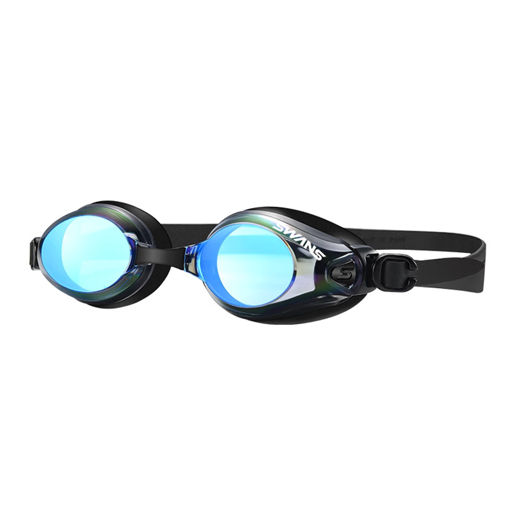 成人 SW-46M Fitness 藍鍍膜泳鏡 - 黑