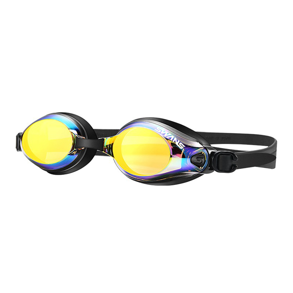 成人 SW-46M Fitness 橙鍍膜泳鏡 - 黑