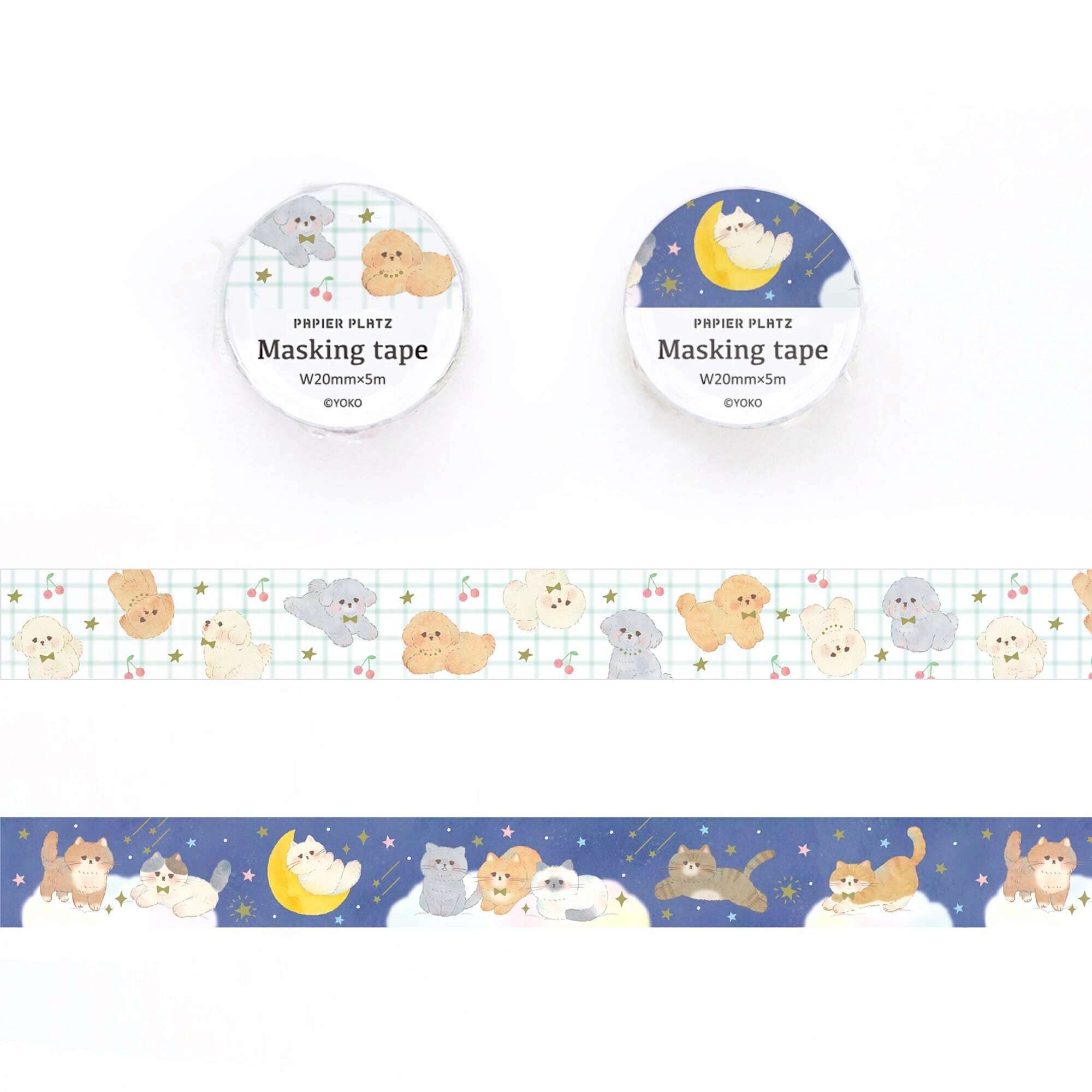 Papier Platz Masking Tape with Hot Foil Stamping－YOKO Series (Japanese Stationery Brand)