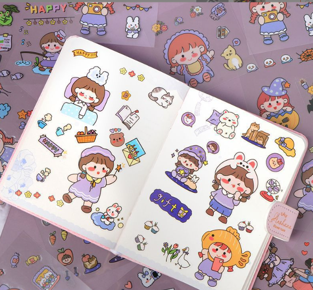 优惠 6*6 PET手账贴纸（款式随机 一包10张）