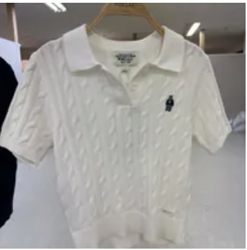 [S] WHO.A.U STEVE CARA CABLE SHORT SLEEVE SWEATER,IVORY, WHKAD2413F-IVORY (SWAU180)