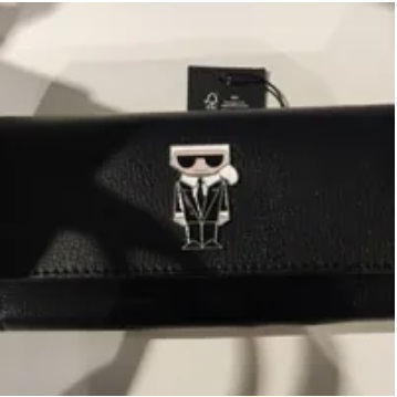 [S] KARL LAGERFELD LH3QR2CM KARL PIN CONTINTENTAL WALLET,BLACK MULTI, 196788933736 (SKL671)