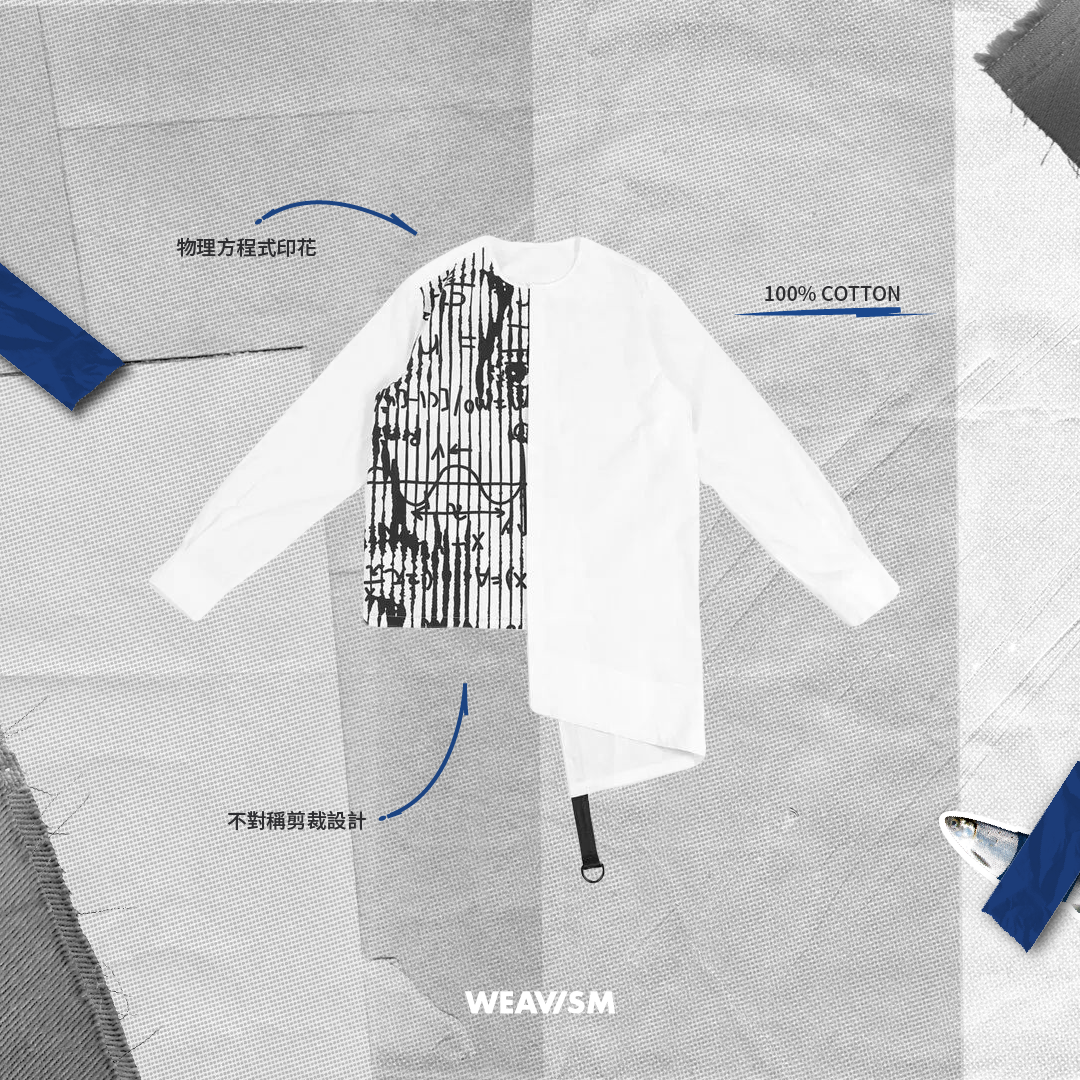 後開衩擦眼鏡襯衫 - 白