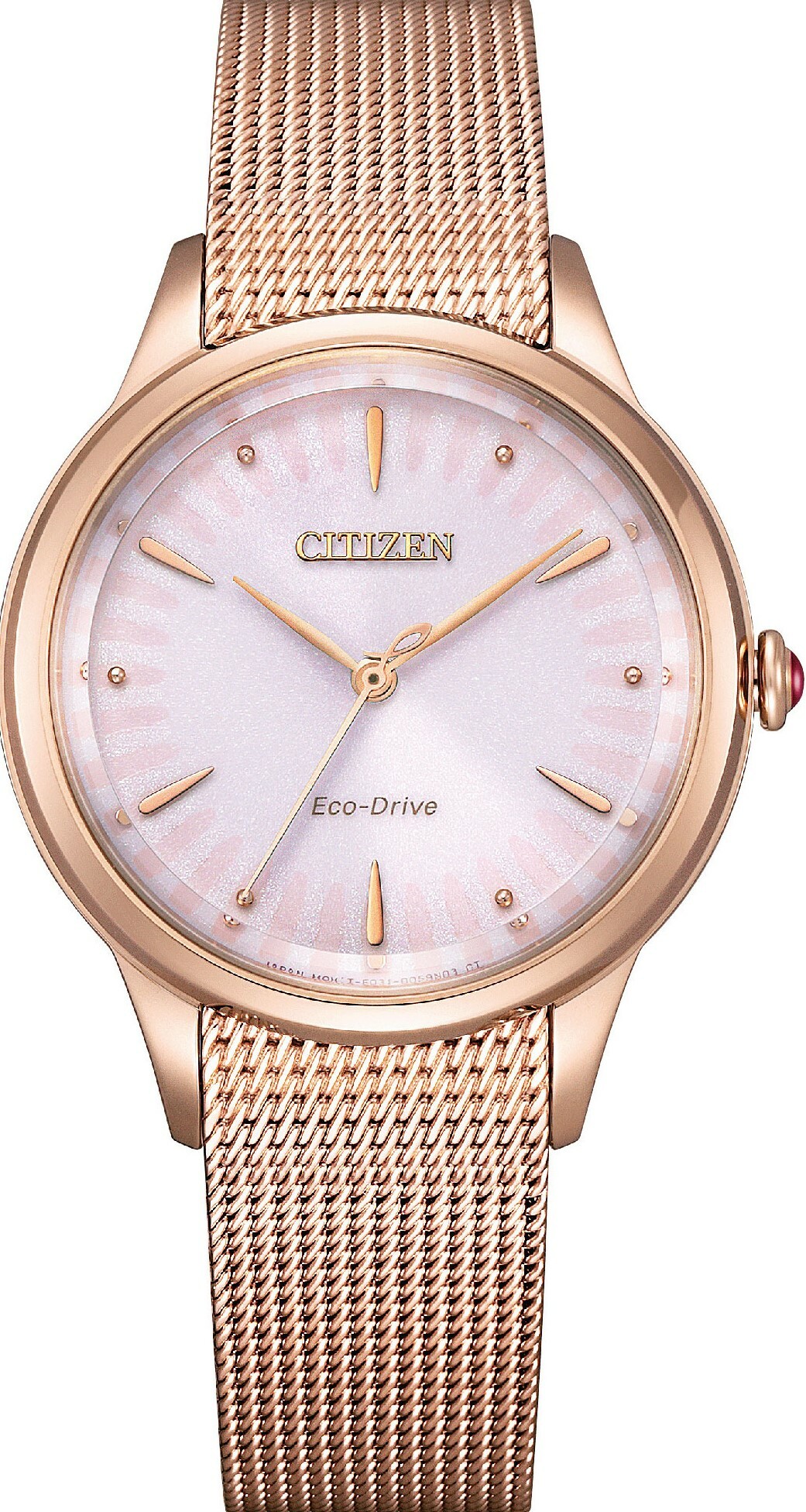 萬年鐘錶 - Citizen 星辰錶    非洲菊 光動能氣質大三針米蘭帶女錶  EM0819-80X   錶徑 32.5MM