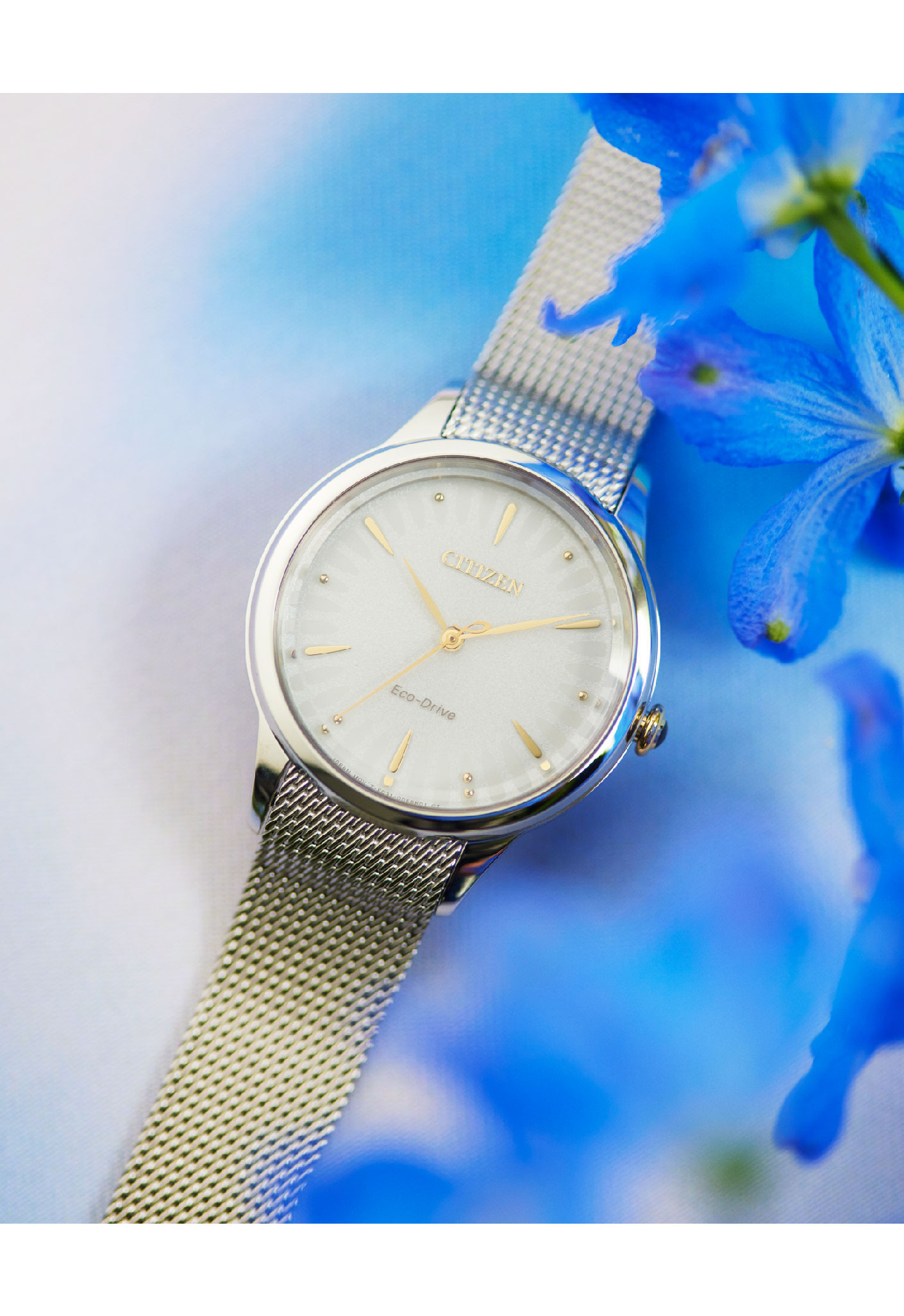 萬年鐘錶 - Citizen 星辰錶    非洲菊 光動能氣質大三針米蘭帶女錶  EM0814-83A 錶徑 32.5MM