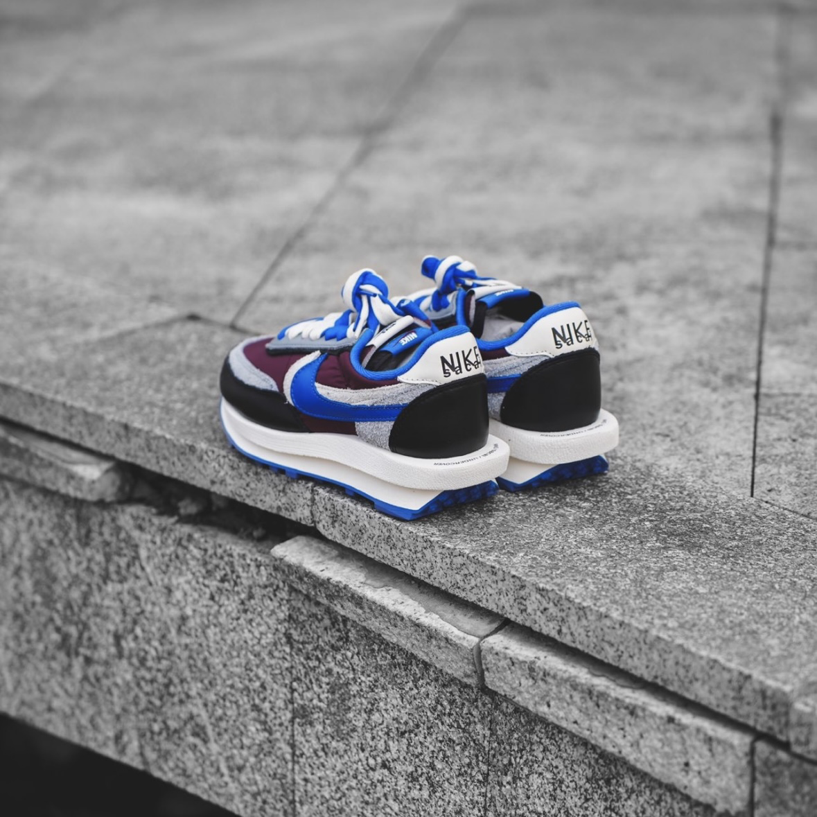 Nike Vaporwaffle x Sacai x UNDERCOVER 酒紅 黑灰藍 聯名