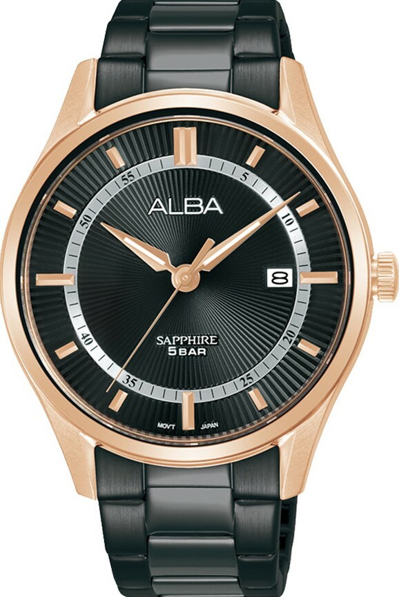 萬年鐘錶 - ALBA    紳士經典全黑不鏽鋼男錶  AS9R10X1 / VJ42-X342SD  錶徑41MM