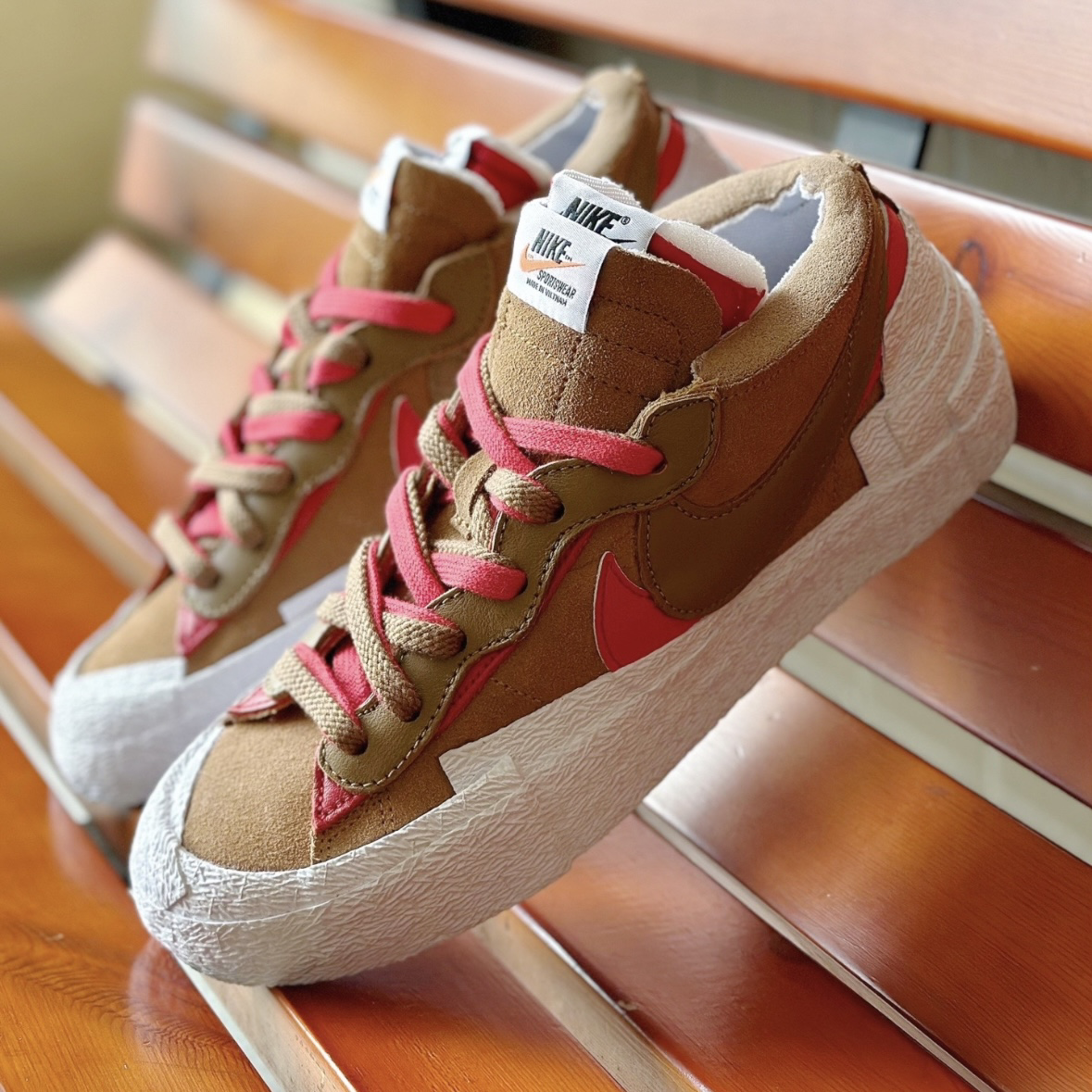 Nike Blazer Low x Sacai 棕紅色 聯名 解構 低筒 男女休閒鞋