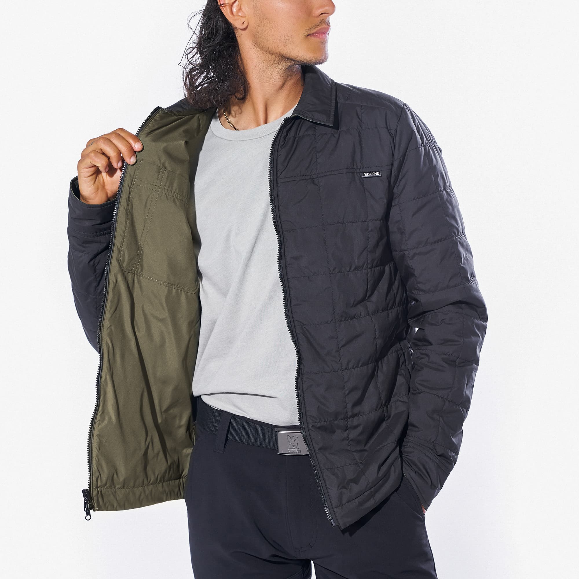 CHROME TWO WAY INSULATED SHACKET Jacket