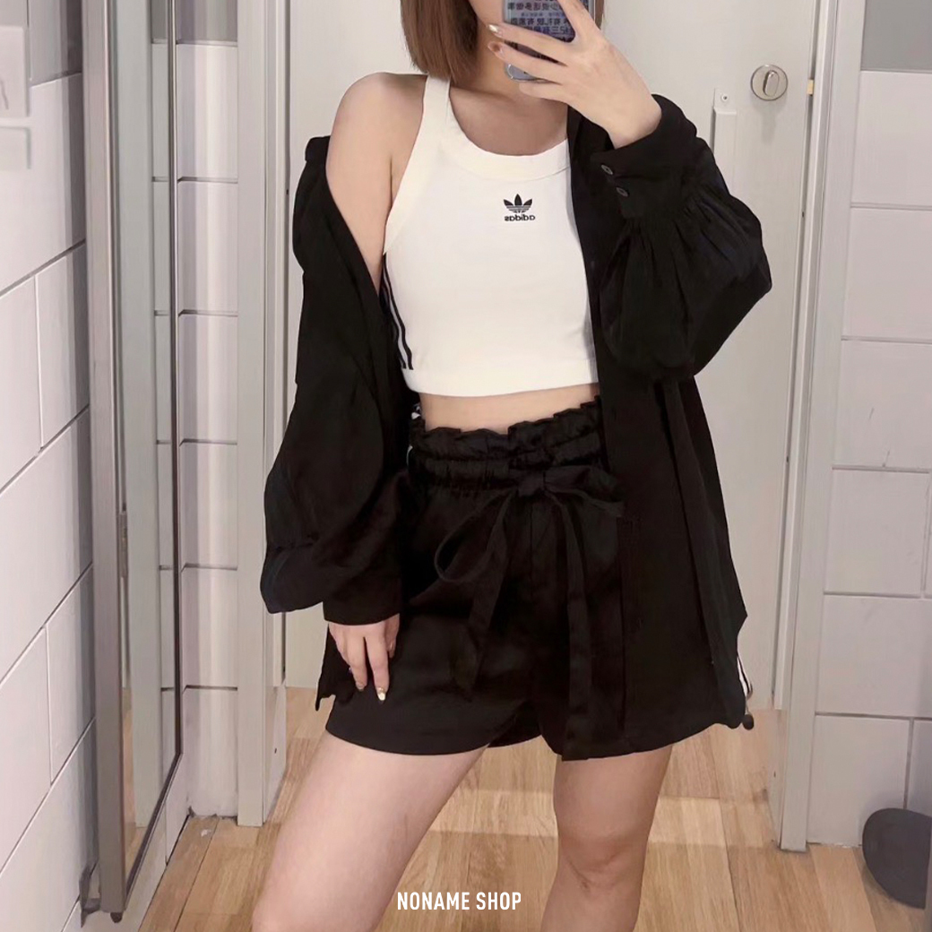 ADIDAS TOP 三葉草 小LOGO 短版 背心 白色 (女款)