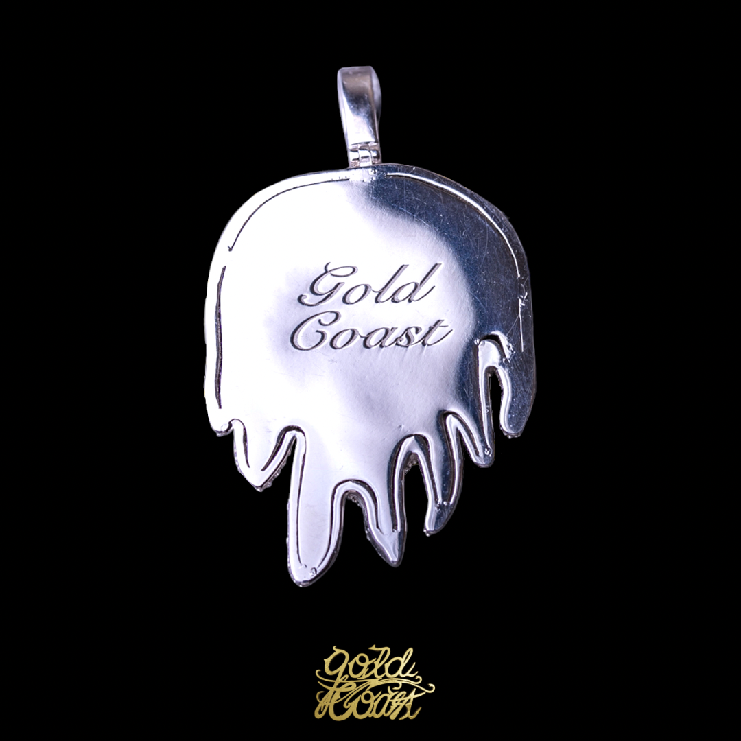 珠寶訂製珐瑯滿鑲融化骷髏墜飾