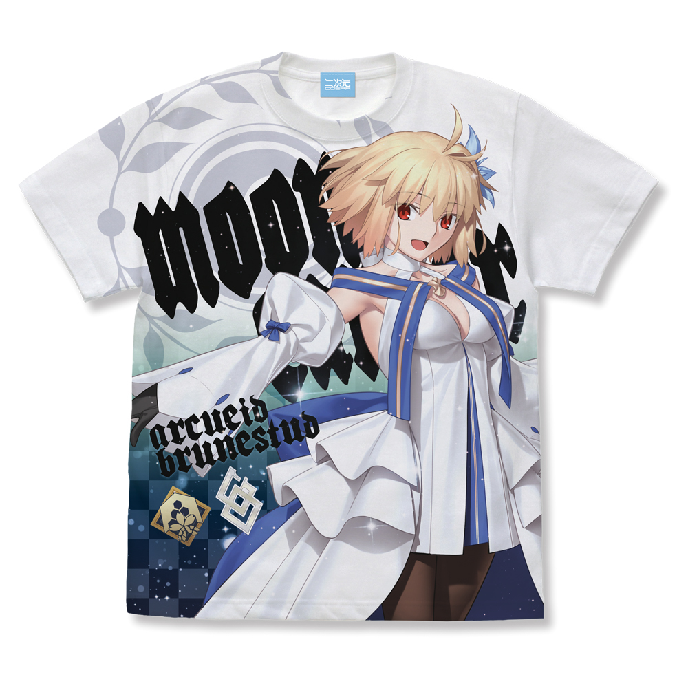 Cospa 0819 FGO ﾑｰﾝｷｬﾝｻｰ/ｱﾙｸｪｲﾄﾞ･ﾌﾞﾘｭﾝｽﾀｯﾄﾞ ﾌﾙｸﾞﾗﾌｨｯｸTｼｬﾂ/WHITE