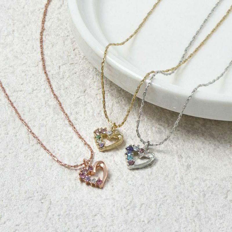 [日本制] 心形閃石頸鏈