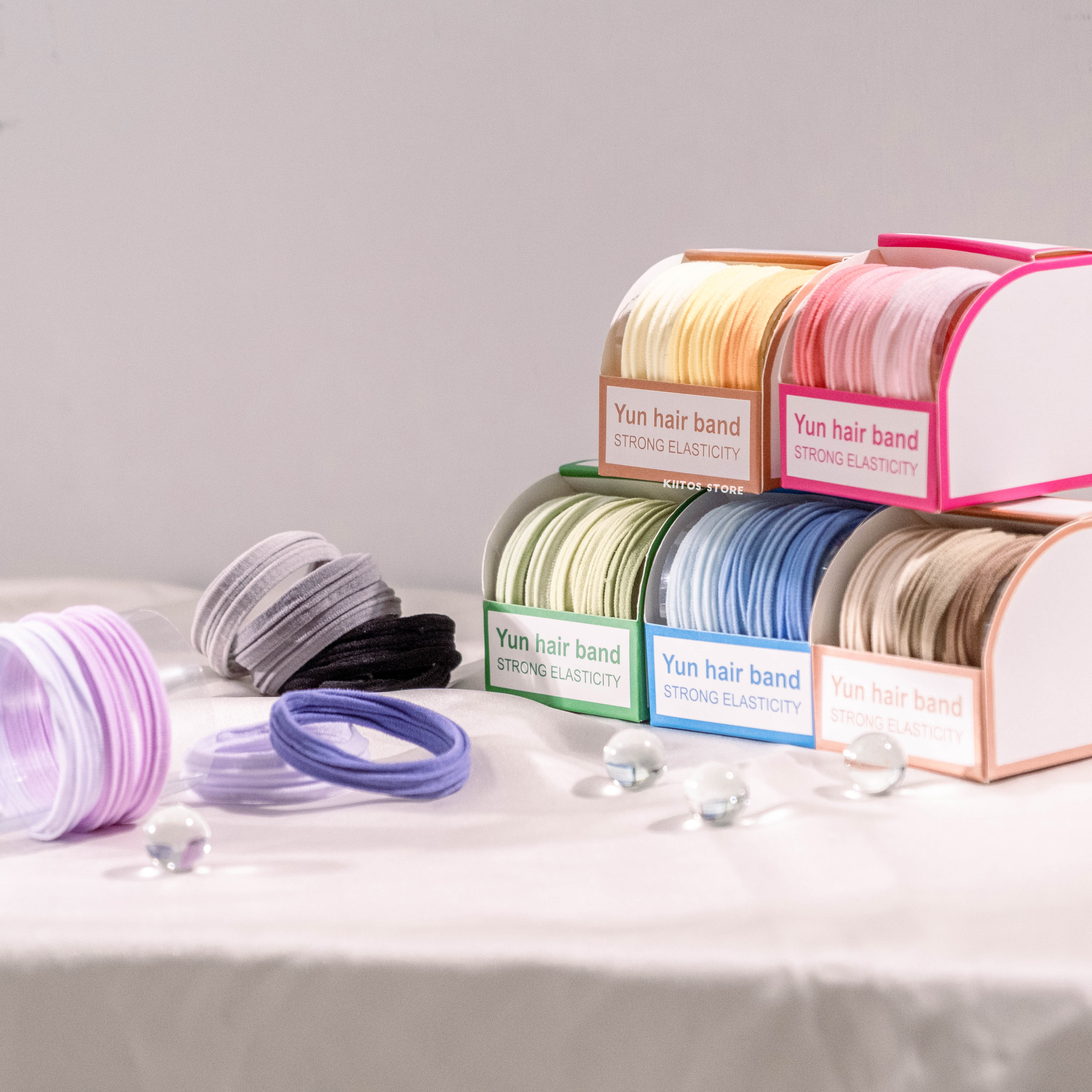 現貨 多巴胺色票高彈力髮圈 一組五條