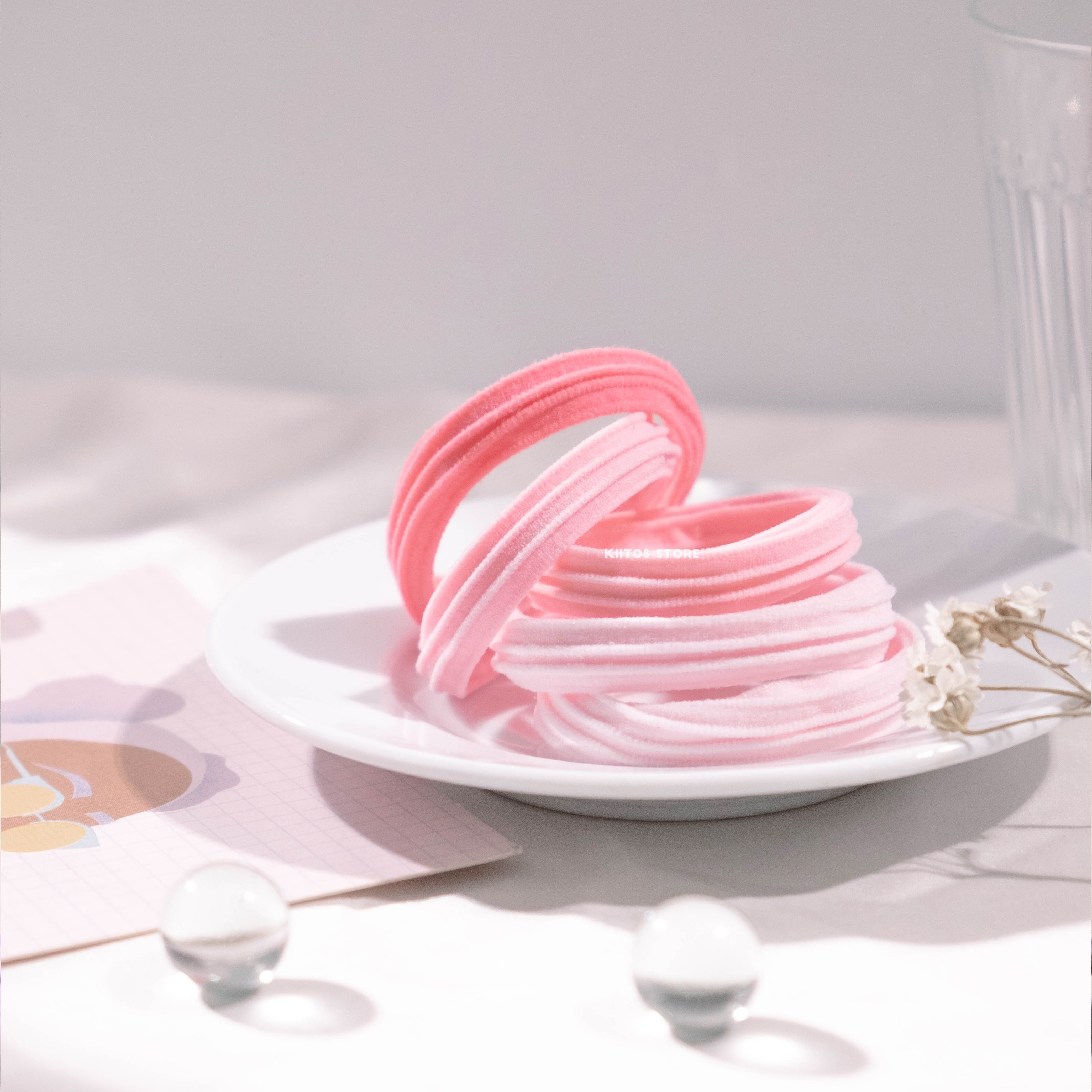 現貨 多巴胺色票高彈力髮圈 一組五條