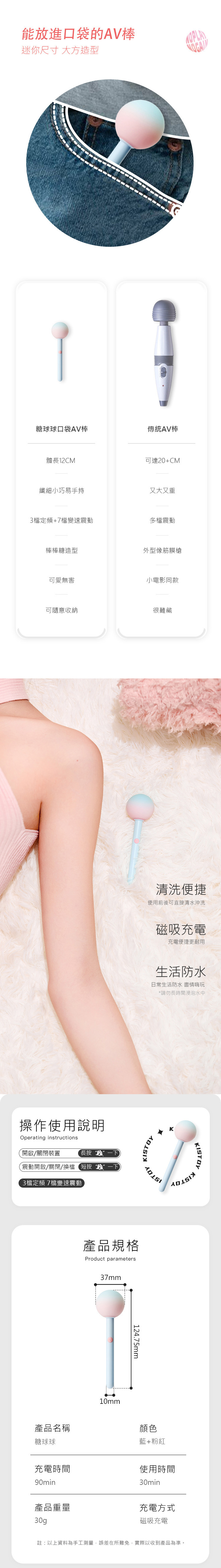 KISTOY LALAPOP 糖球球 迷你AV按摩棒