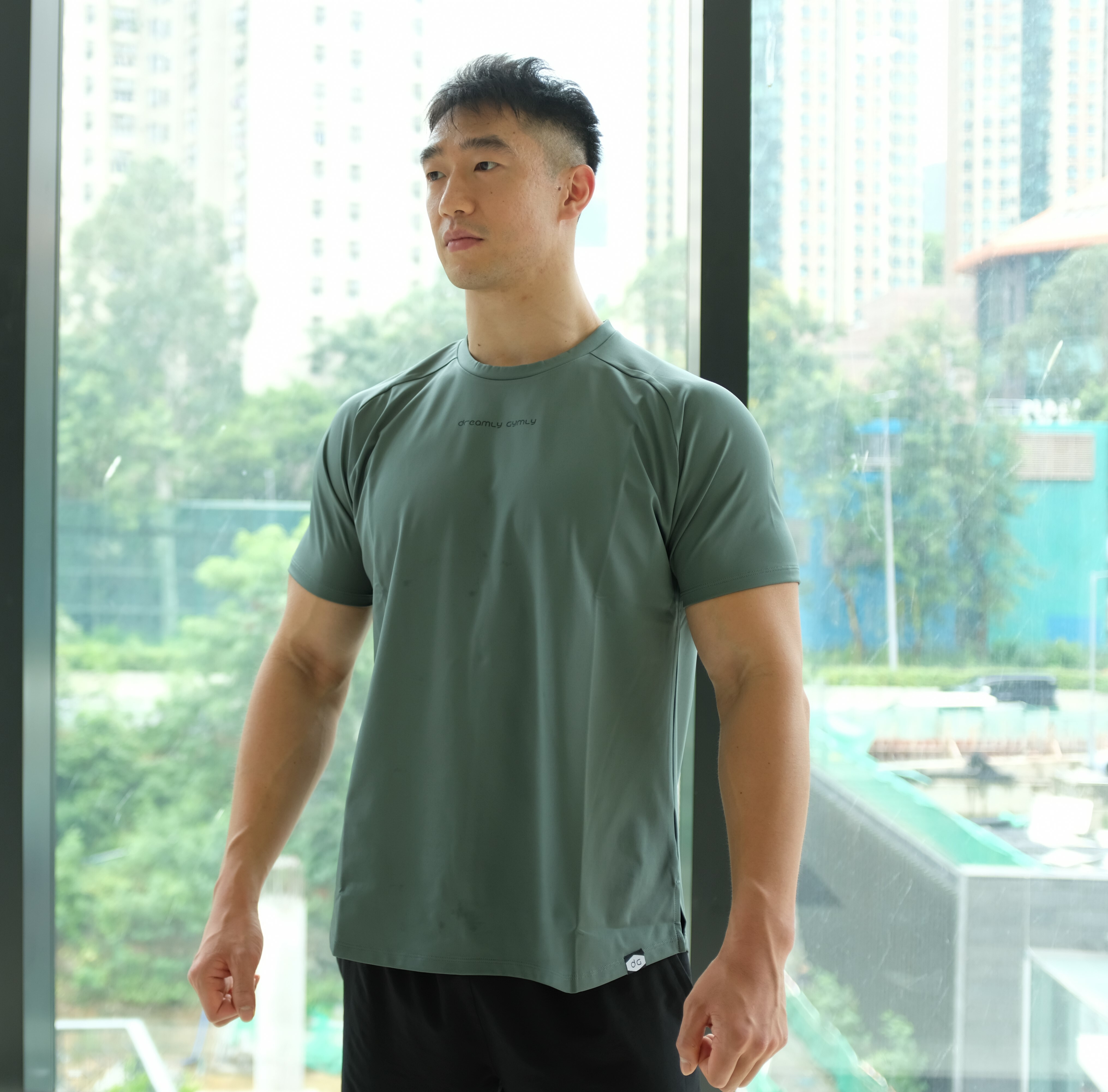 馬鞍袖訓練T-shirt (抹茶綠)