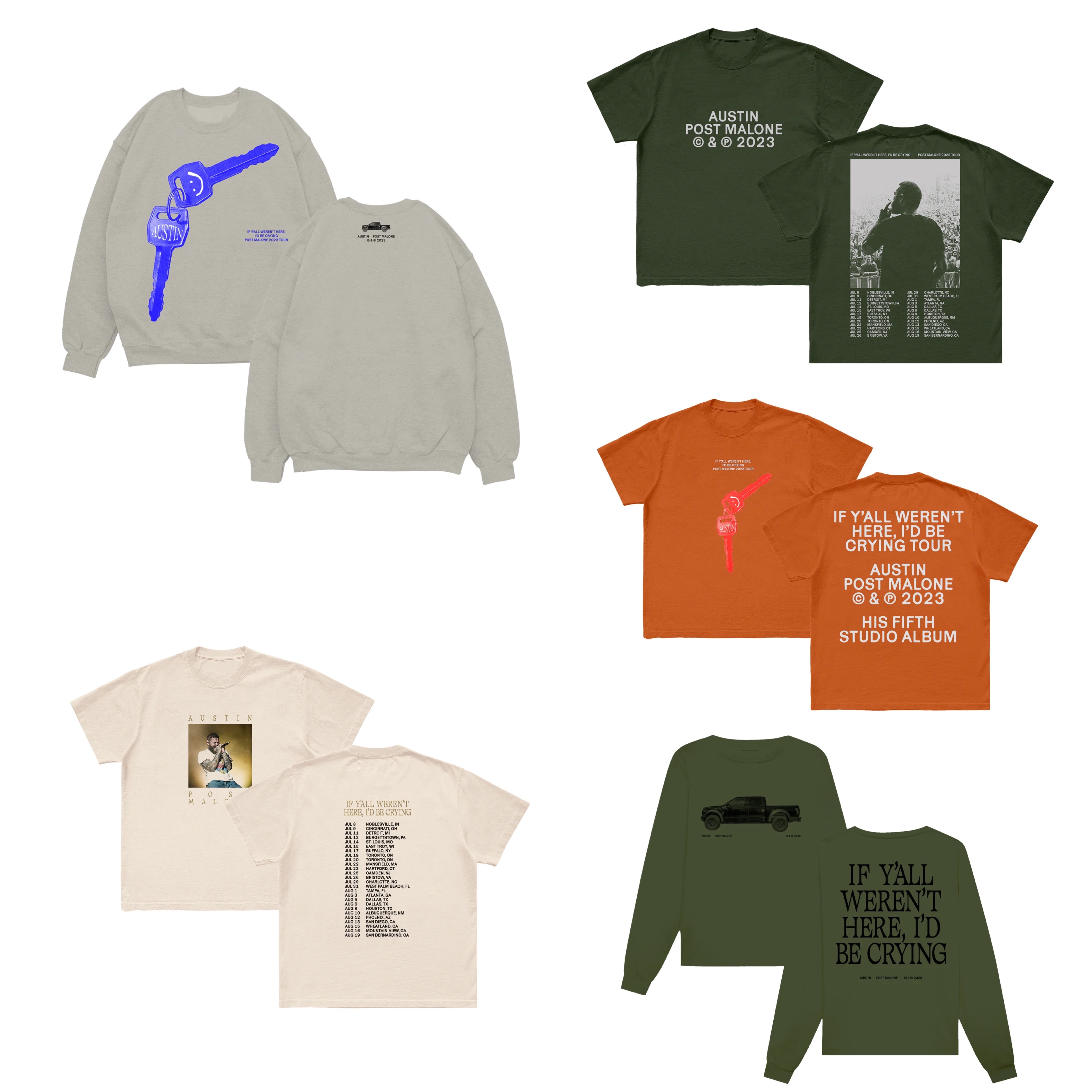 Post Malone - 世界巡迴演唱會限量服飾 2023 IF Y'ALL WEREN'T HERE, I'D BE CRYING