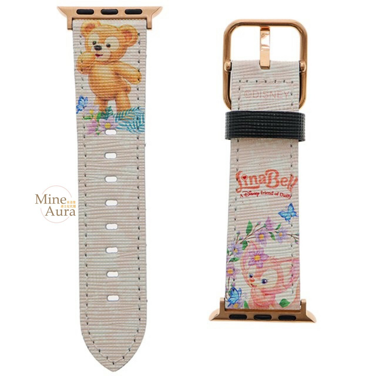 玲娜貝兒 Lina bell 達菲Duffy 圖案 Apple Watch 錶帶 適用38-41mm -香港迪士尼樂園