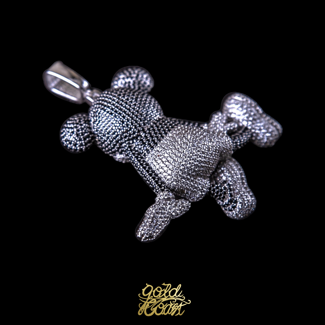 珠寶訂製滿鑲復古黑白3D米奇墜飾