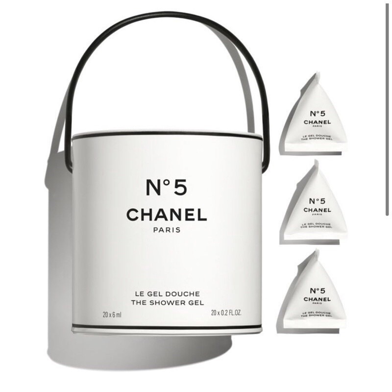 Chanel白色5號沐浴啫喱鐵桶