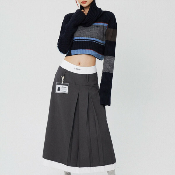 Preppy style babes pleated skirt girl