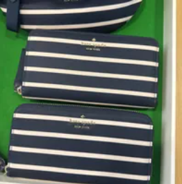 [S] KATE SPADE KB573 CHELSEA THE LITTLE BETTER MARINA STRIPE PRINTED LARGE CONTINENTAL WALLET,PARISIAN NAVY MULTI, 196021272462 (SKS714)