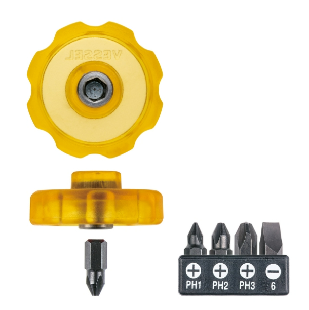 日本"VESSEL" 極短螺絲批連5支批咀