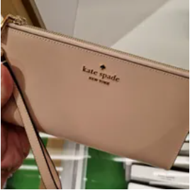 [S] KATE SPADE KC588 MADISON SAFFIANO LEATHER DOUBLE ZIP WRISTLET,CONCH PINK,, 196021323089 (SKS732)
