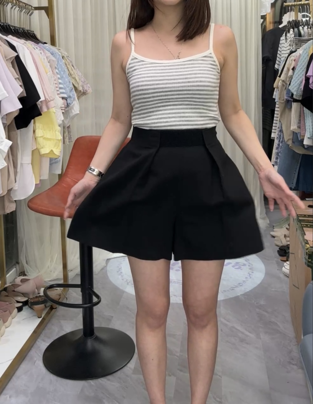 清新條子吊帶(13330)