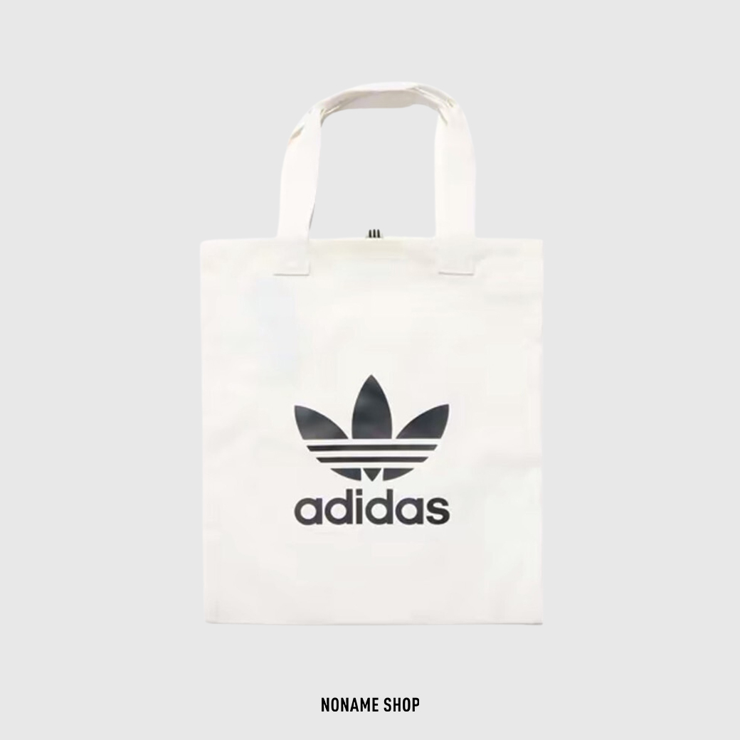 ADIDAS ORIGINALS 帆布 大LOGO 托特包 白色