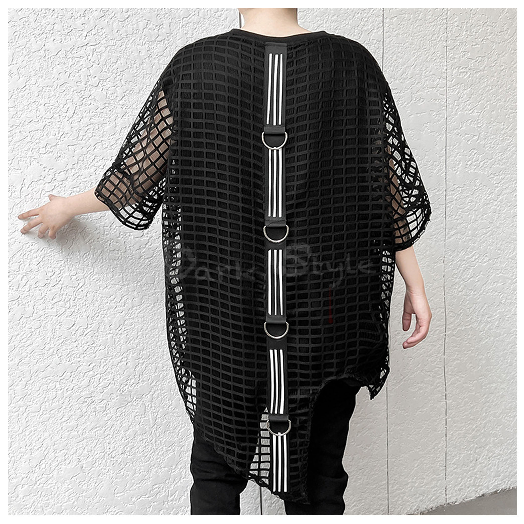 維京2.0-漁網格釦環透視上著