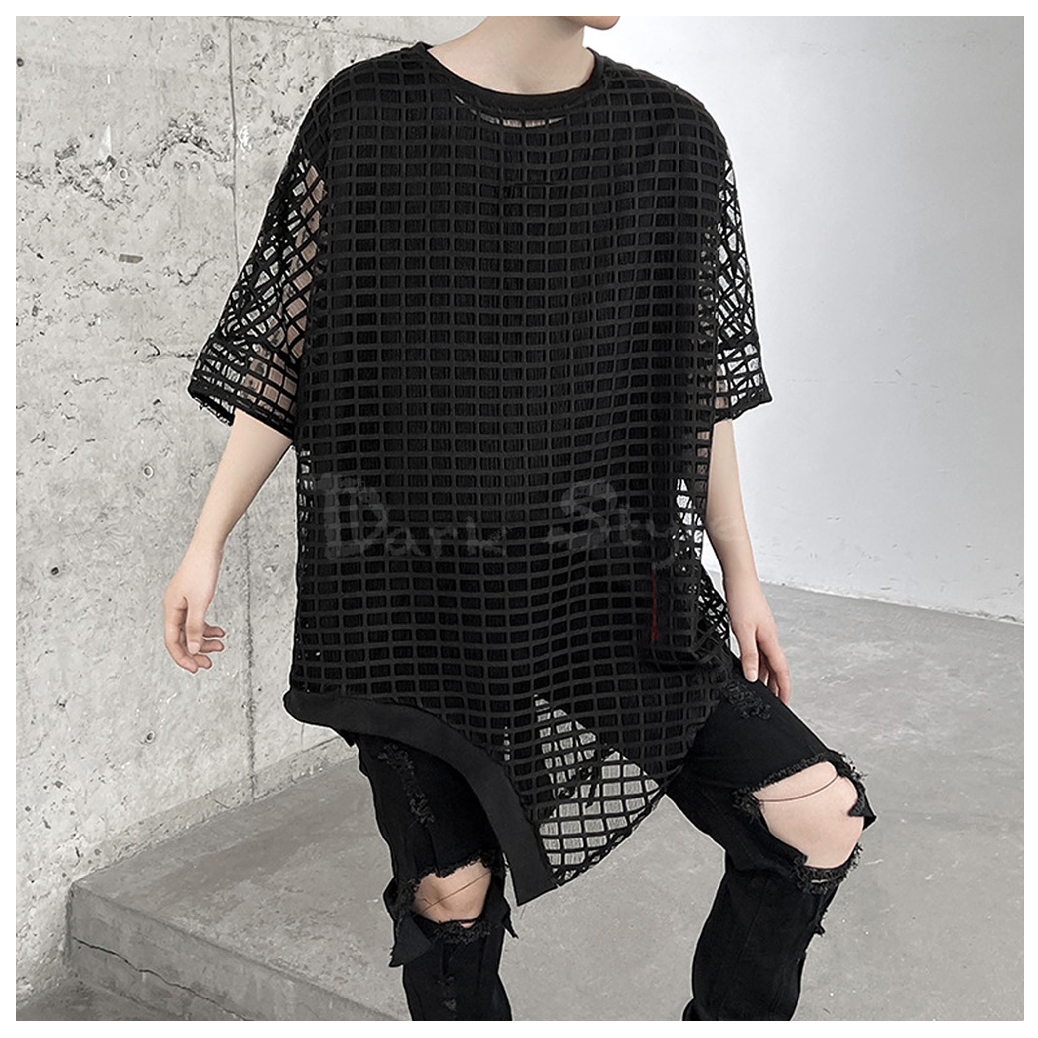 維京2.0-漁網格釦環透視上著