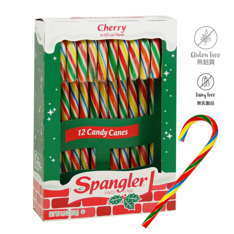 Spangler MultiColored Cherry Flavour Candy Canes 12'S