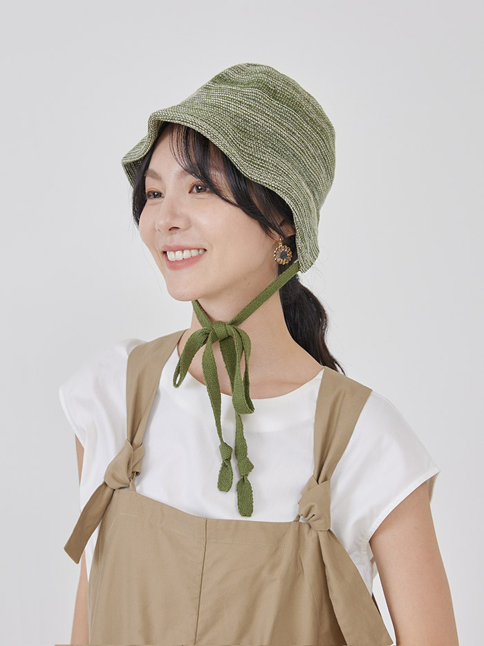 慢風景綁帶遮陽帽-山湖