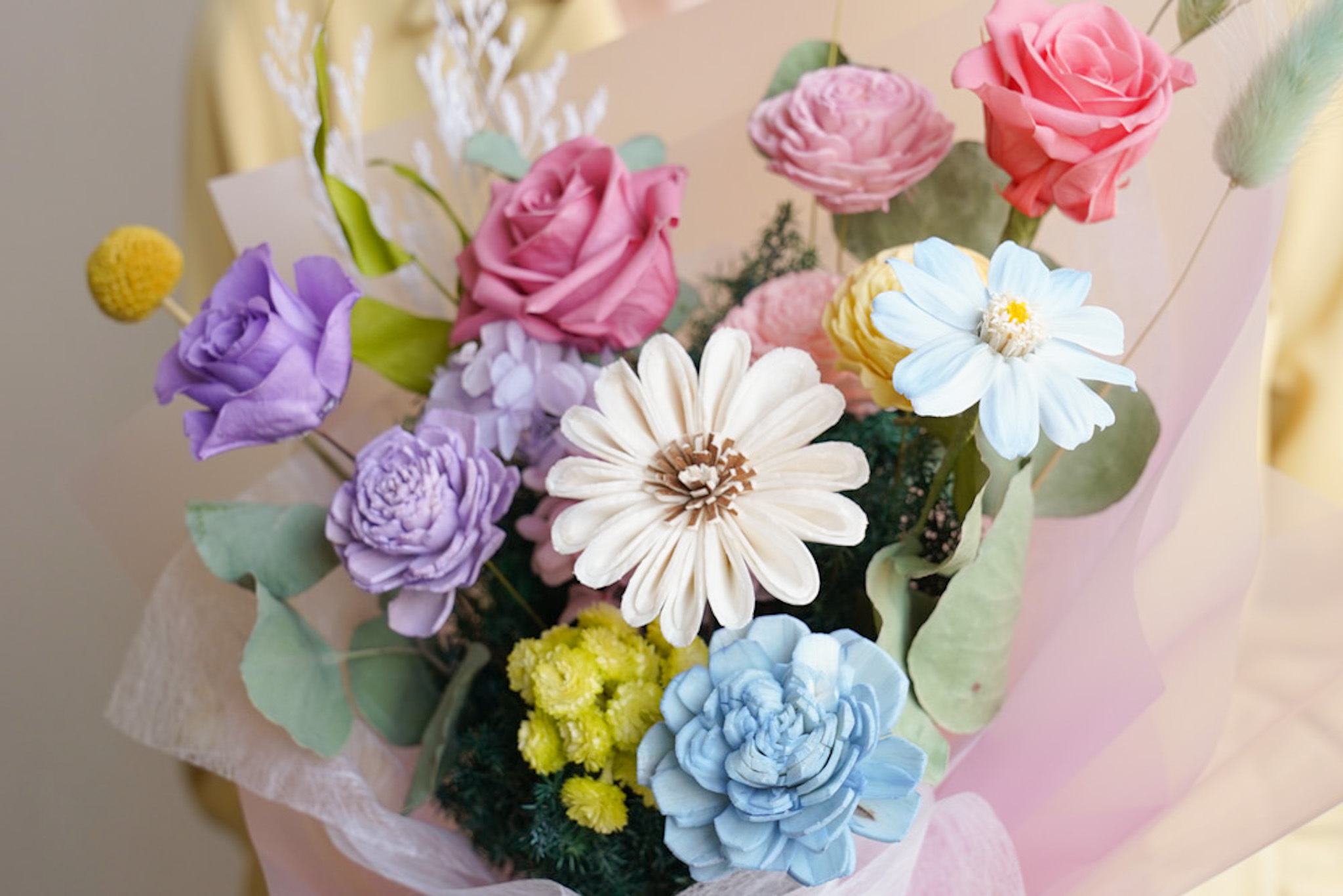 極光花束特寫,永生花束,乾燥花束,台北喜歡生活乾燥花店,代客送花服務