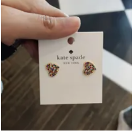 [S] KATE SPADE KC429 YOURS TRULY PAVE STUDS EARRINGS,RAINBOW MULTI,, 196021282621 (SKS749)