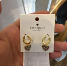 [S] KATE SPADE KC432 YOURS TRULY PAVE HEATS STUDS,RAINBOW MULTI, 196021282386 (SKS750)