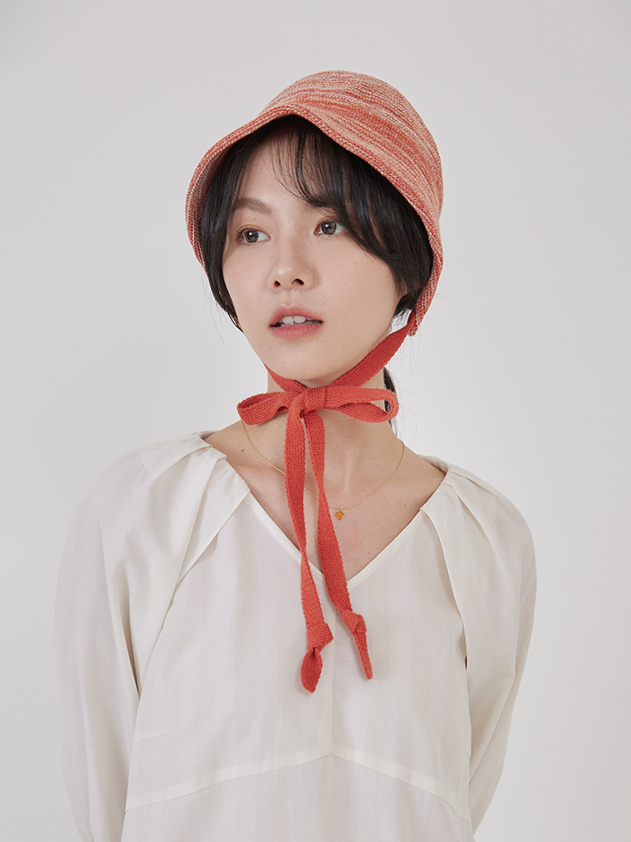 慢風景綁帶遮陽帽-日霞