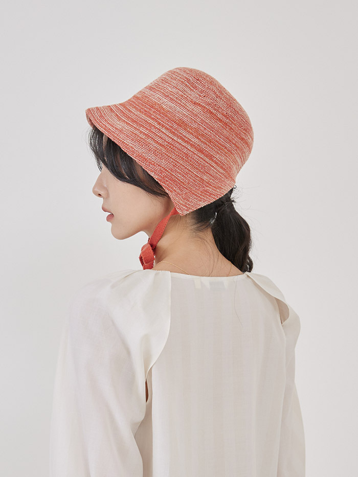 慢風景綁帶遮陽帽-日霞