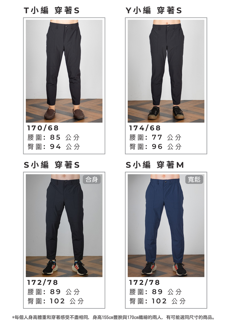 防潑水膝蓋剪接長褲試穿報告