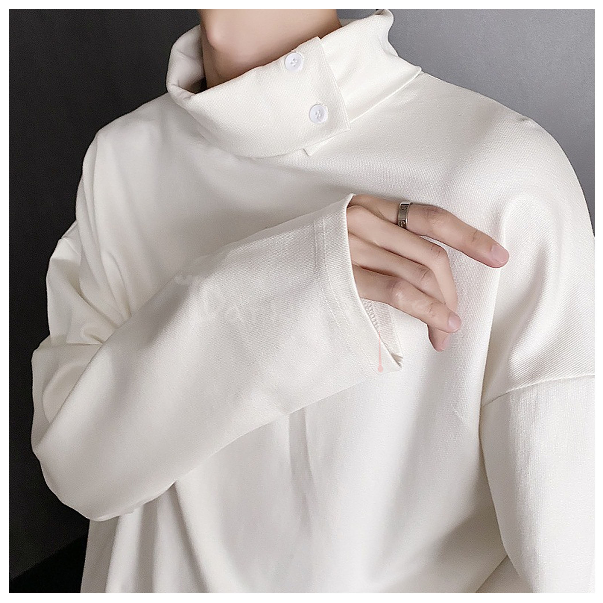 唯心-簡約立領長版設計師上著(2色)