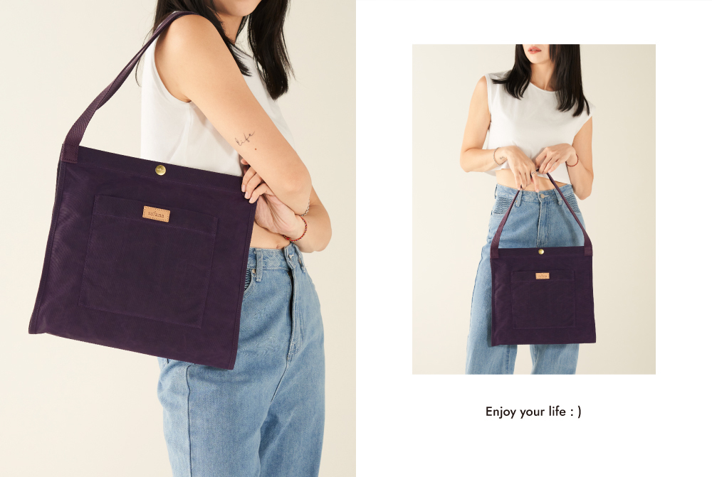 satana Soldier 揮灑19托特袋 紫色 SOS3040-204 情境圖-2