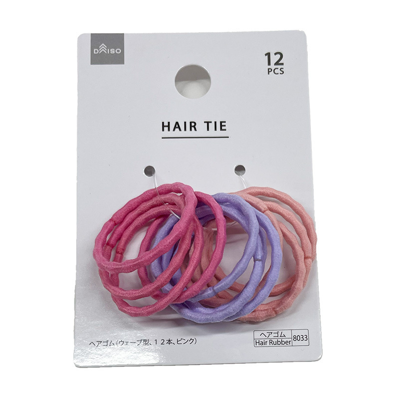 波浪形髮圈/粉色系 12入