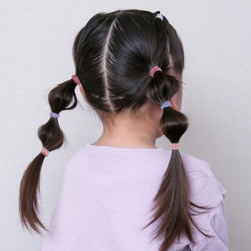 波浪形髮圈/粉色系 12入