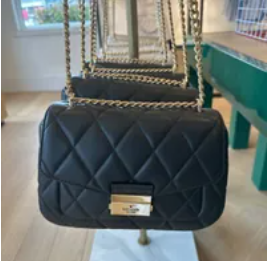 [S] KATE SPADE KA767 CAREY SMOOTH QUILTED LEATHER SMALL FLAP SHOULDER BAG,BLACK,, 196021216848 (SKS758)