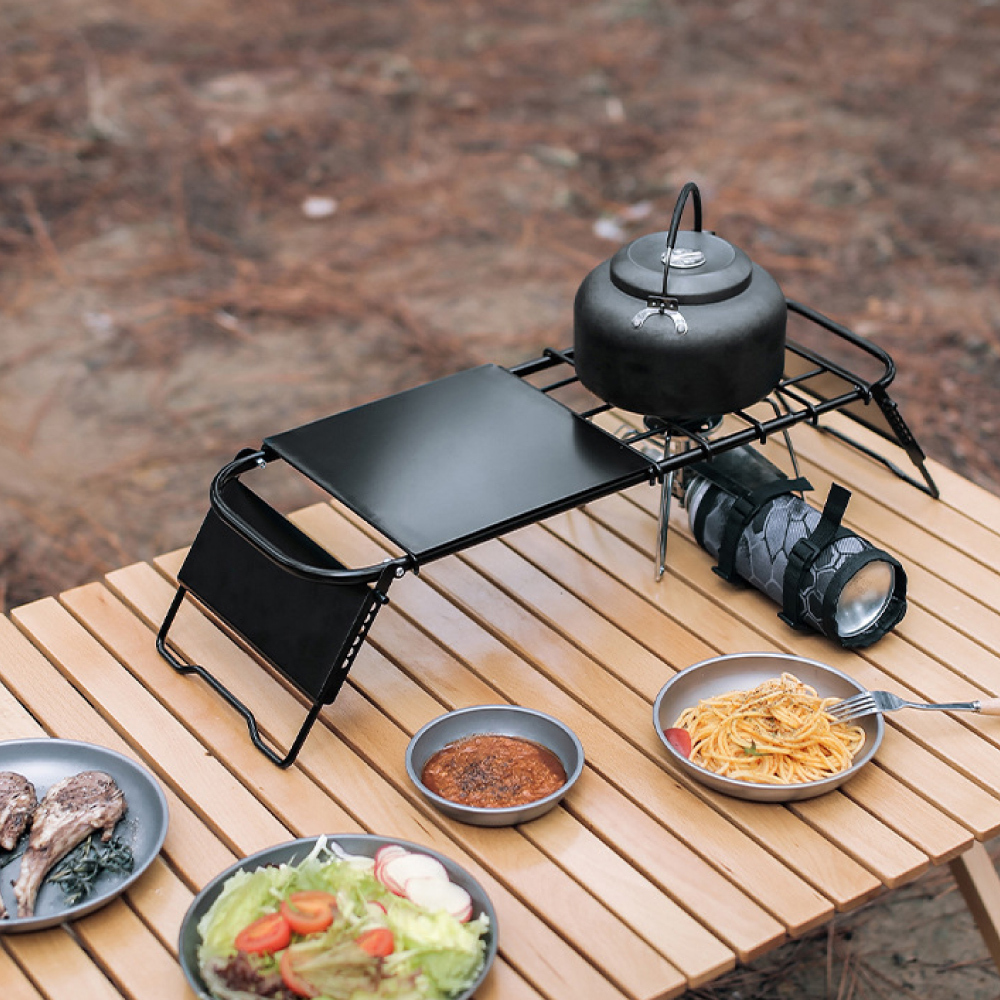 #【元氣熊】露營迷你鋼網伸縮摺疊桌/附收納袋