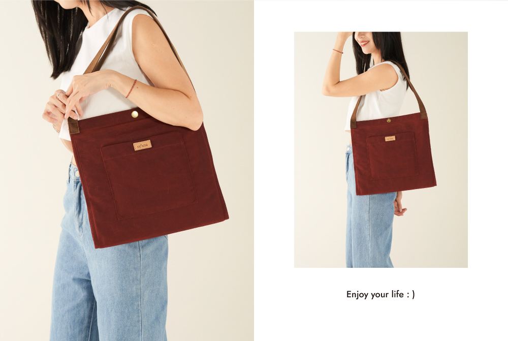 satana Soldier 揮灑19托特袋 磚紅色 SOS3040-604 情境圖-2