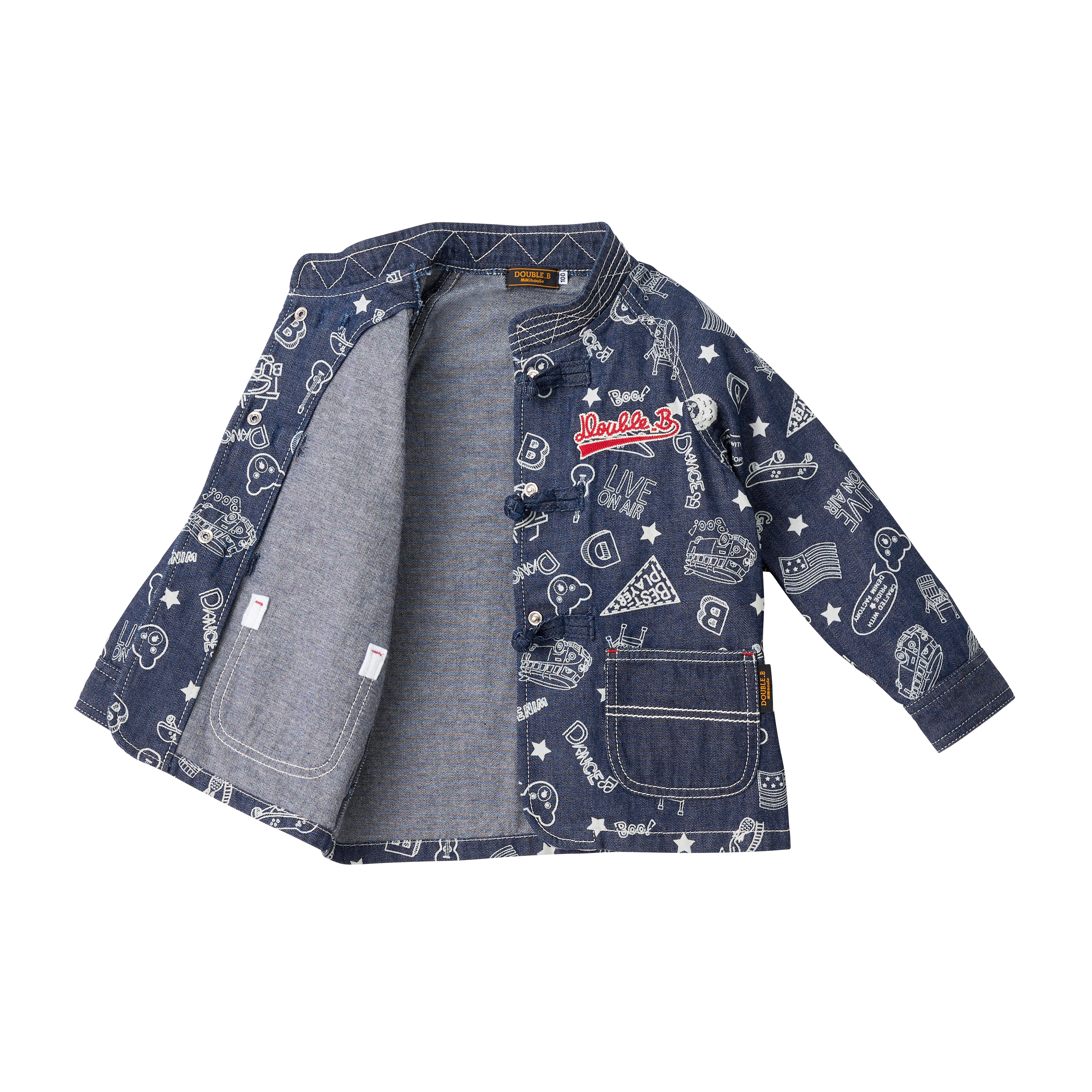 Double B全圖案牛仔外套